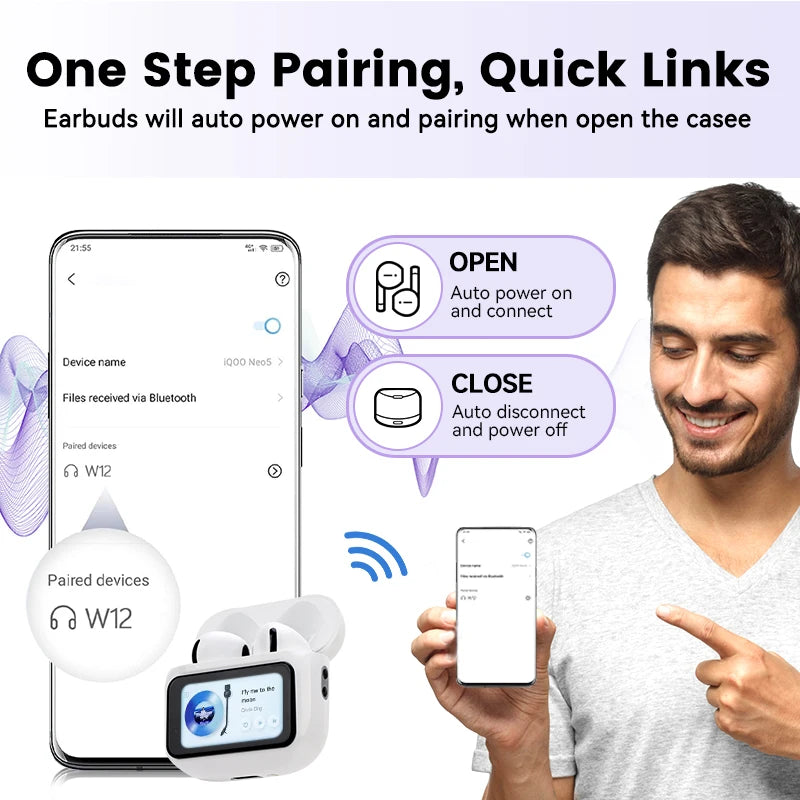 Noise Cancelling Earbuds Touch Control Earbuds Wireless Bluetooth Earbuds Earphones Wireless Bluetooth Earbuds